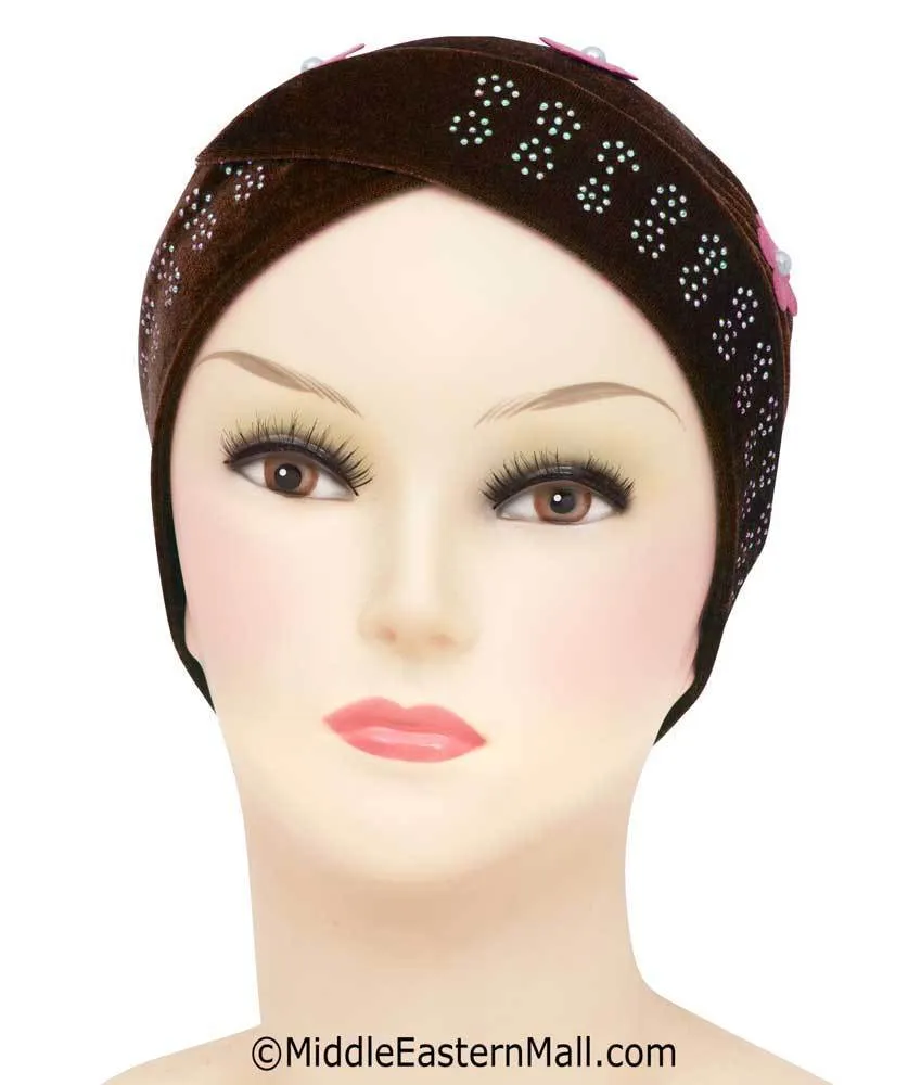 Velvet Venetian Turban Easy Pull-on Hijab Caps