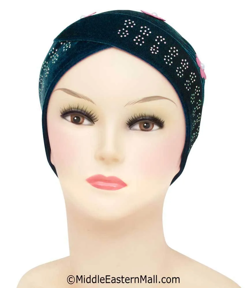 Velvet Venetian Turban Easy Pull-on Hijab Caps