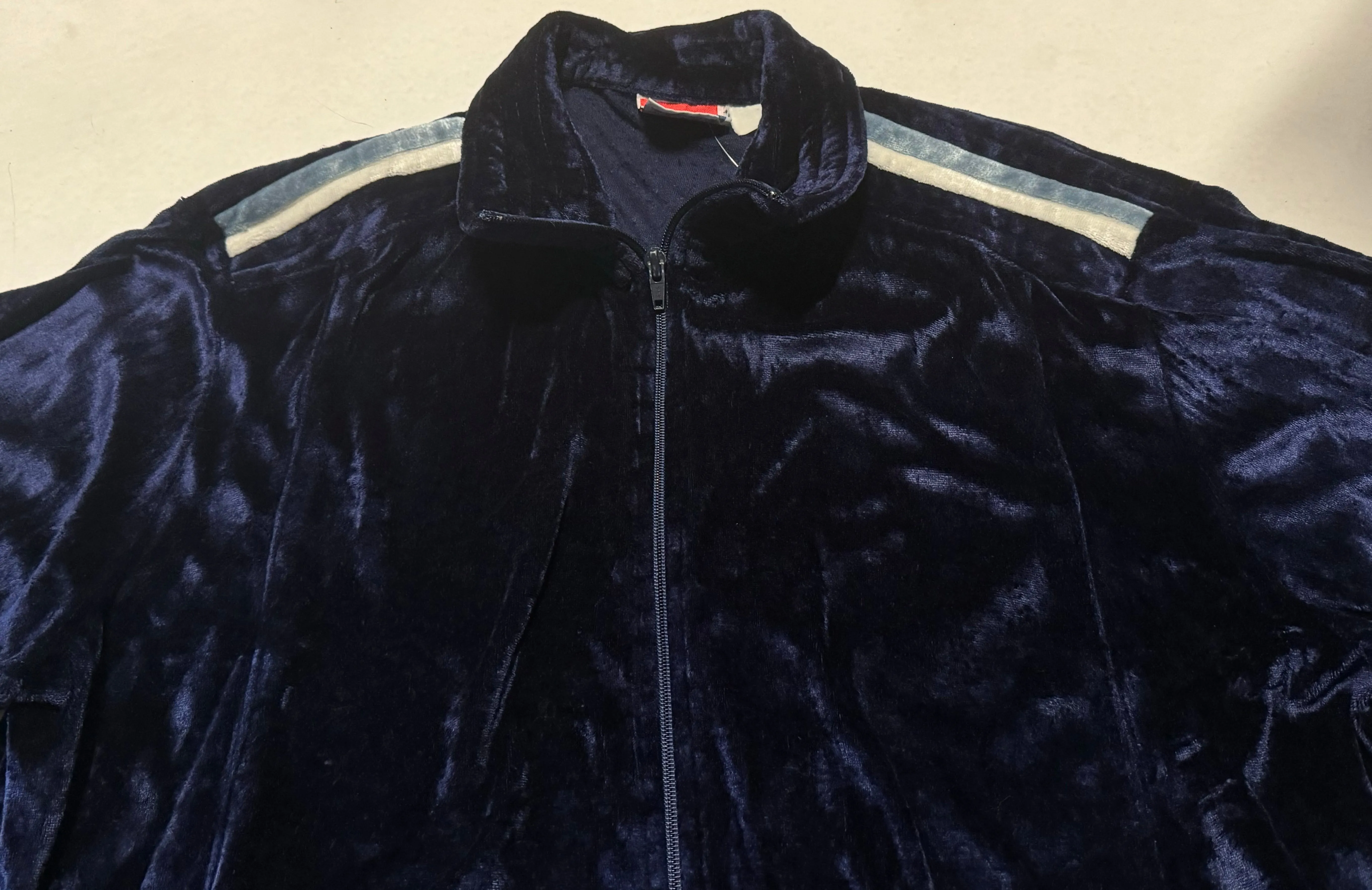 Vintage Dark Blue Velour Jacket (L-XXL)