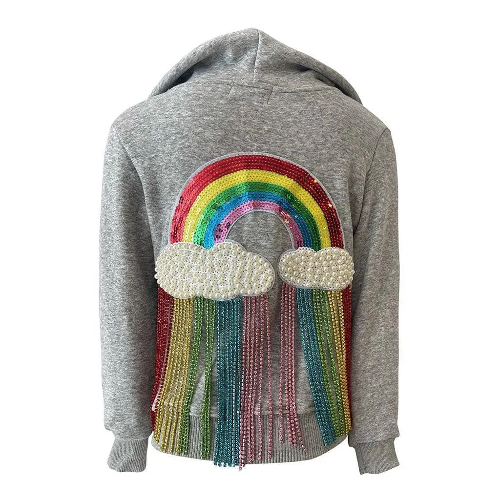 Women's Crystal Rainbow Rain Hoodie