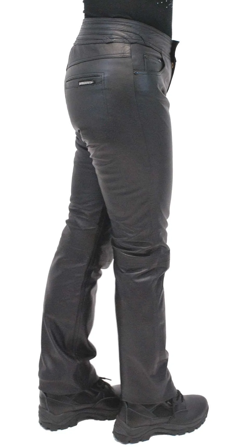 Women's Premium Lambskin Leather Skinny Jeans #LP9023K ()